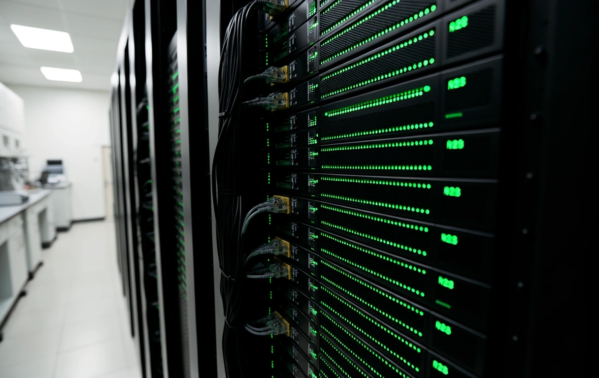 Decommissioned node server rack